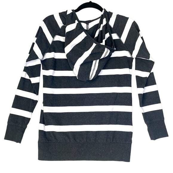 Disney Parks Mickey Mouse LOVE Lightweight Stripped Long Sleeve Hoodie Size XS - Picture 3 of 7